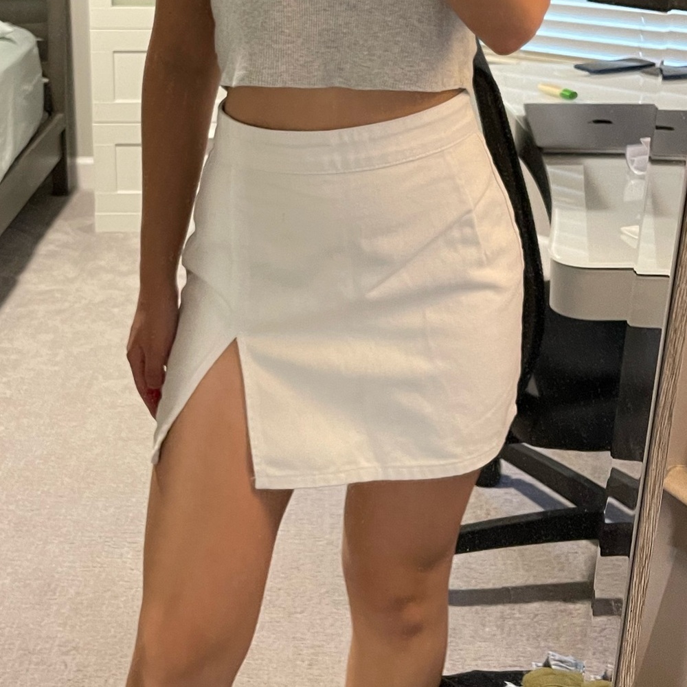 Princess Polly white mini skirt